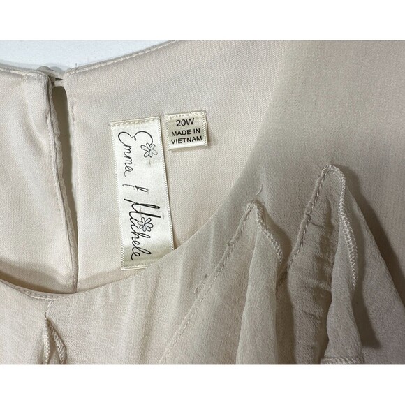 Emma & Michele Dress Size 20W Ruffle Front Belted Lined Classy Polyester - Picture 11 of 11